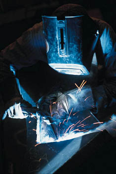 Welder at work