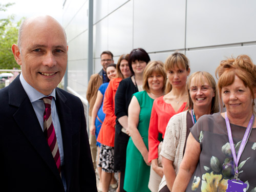 Professor Griffiths and members of the Dermatopharmacology Department